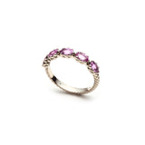 Lepia Oval Pink Sapphire Five-Stone Ring in White Gold Side View