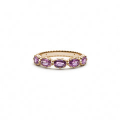 Lepia Oval Pink Sapphire Five-Stone Ring in Yellow Gold