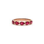 Lepia Pear-Shaped Ruby Five-Stone Ring in Rose Gold