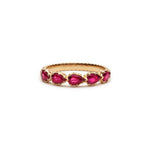 Lepia Pear-Shaped Ruby Five-Stone Ring in Yellow Gold
