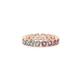 Mermaid Blue Topaz and Amethyst Eternity Ring in Rose Gold