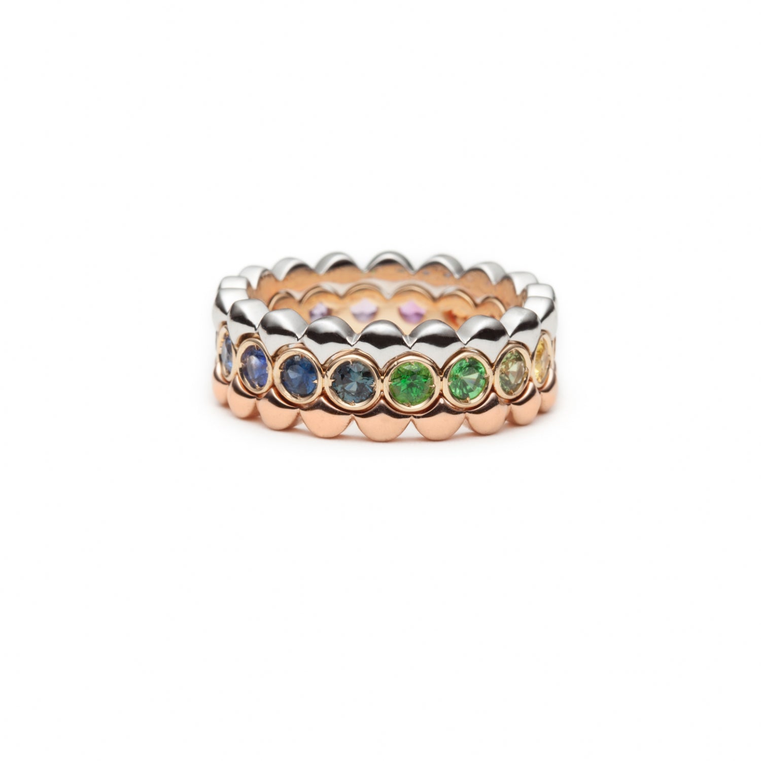 Mermaid Multicolour Sapphire Eternity Ring