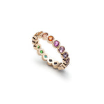 Mermaid Multicolour Sapphire Eternity Ring in Yellow Gold Side View